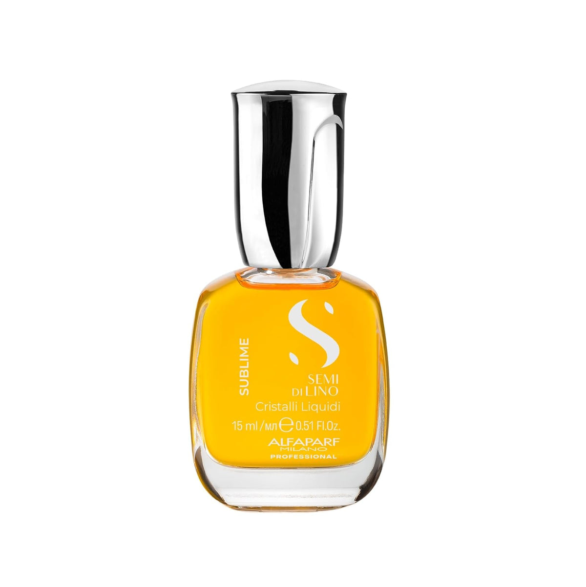 Alfaparf Milano Semi Di Lino Sublime Cristalli Liquidi The Original - Suero Iluminador y Protector TÉRMICO para el Cabello, Brillo Extremo Todo Tipo de Cabello, 15 ml