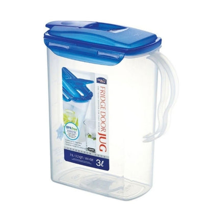Lock & Lock - Jarra de agua con tapa abatible, polipropileno, tamaño grande, 12,7 tazas, Azul, 3 Quarts, 1
