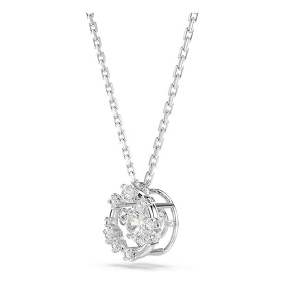 Swarovski Colección Constella - Piedra danzante de corte redondo, color blanco, chapado en rodio, Talla única, Sin metal, cristal de swarovski