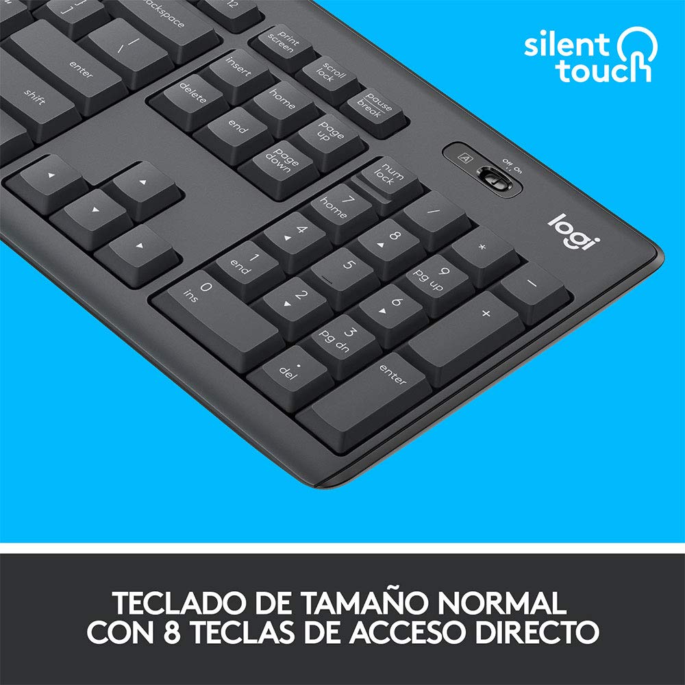 Logitech MK295 Combo Teclado y Mouse Inalámbricos: Tecnología SilentTouch- Negro + H390 Diadema con Cable- Negro