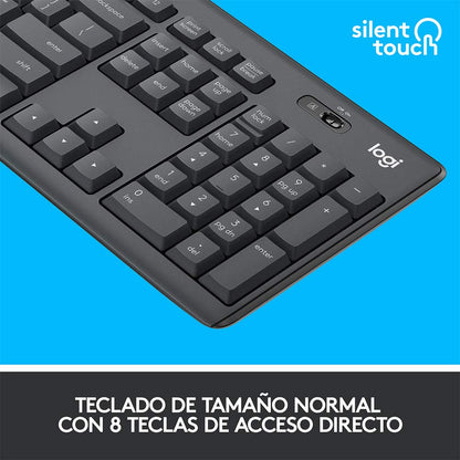 Logitech MK295 Combo Teclado y Mouse Inalámbricos: Tecnología SilentTouch- Negro + H390 Diadema con Cable- Negro