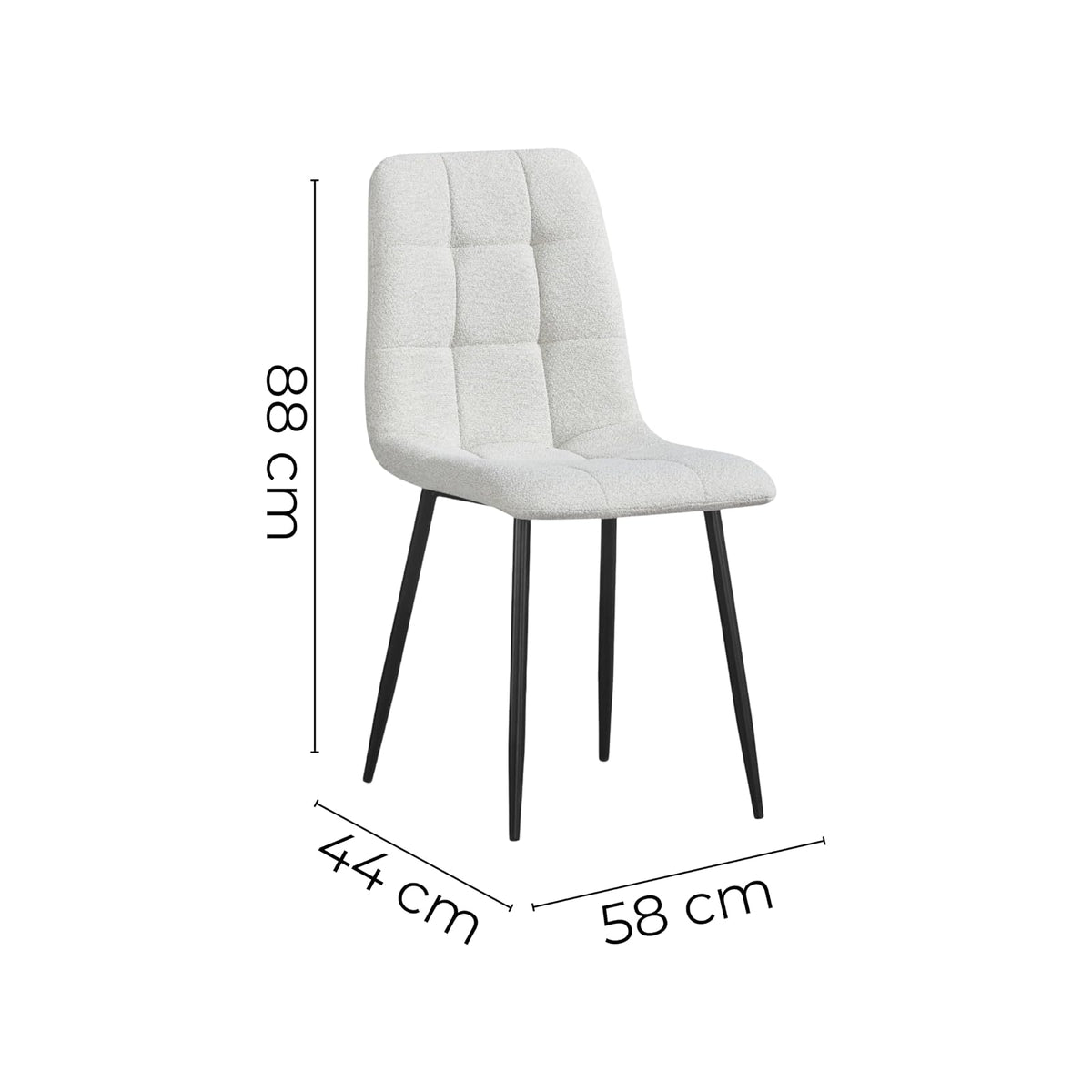TUGOW Silla para Comedor con Asiento Acolchado Tapizado Color Beige - Madera Industrializada, Metal y Tela
