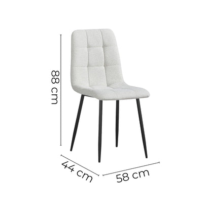 TUGOW Silla para Comedor con Asiento Acolchado Tapizado Color Beige - Madera Industrializada, Metal y Tela