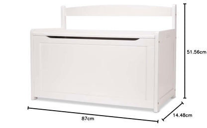 Melissa & Doug Baúl de Madera para Juguetes, Baúl de Madera Resistente, 2.3 Metros Cúbicos de Almacenamiento, Fácil de Armar, Blanco