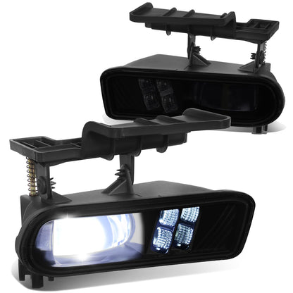 DNA Motoring Par de Luces Antiniebla LED Proyector Compatibles con Chevy Silverado 1500 2500 Suburban Tahoe 1999-2006 Lente Ahumada