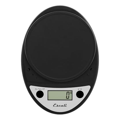 Escali Primo Báscula digital de alimentos multifuncional para cocina y báscula de cocción para medición precisa de peso y control de porciones, 8.5 x 6 x 1.5 pulgadas, negro