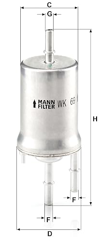 MANN-FILTER - Filtro Gasolina WK69 | Wk 69 para A1 A3 TT T5 Golf 5 6 Passat 3G Polo 6R