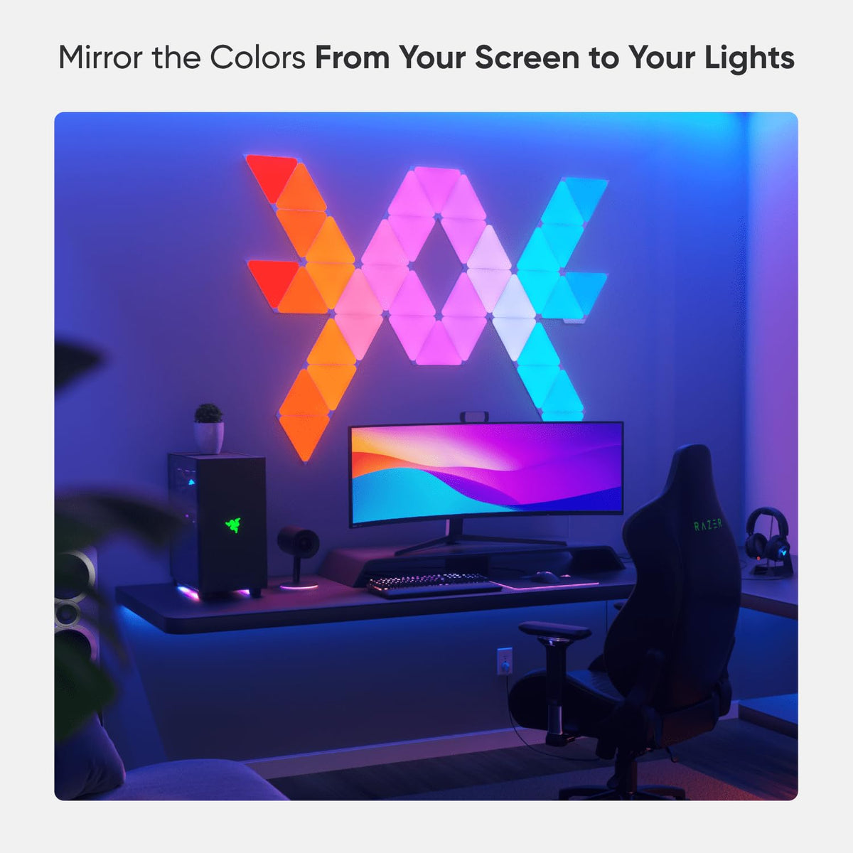 Nanoleaf Shapes - Kit de expansión de iluminación LED inteligente con 3 triángulos