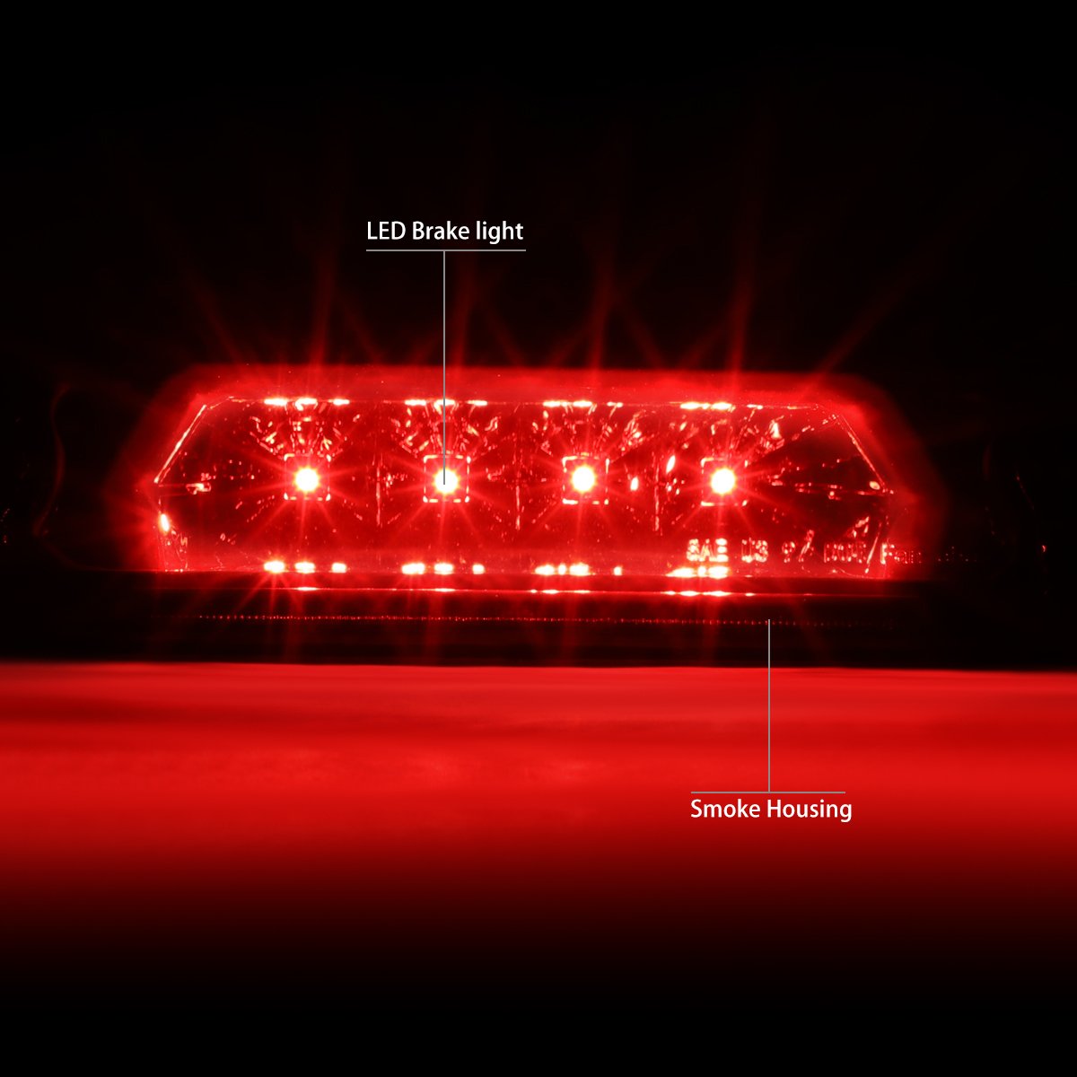 DNA MOTORING Luz de Freno LED de Tercera Cola Compatible con Jeep Cherokee 97-01