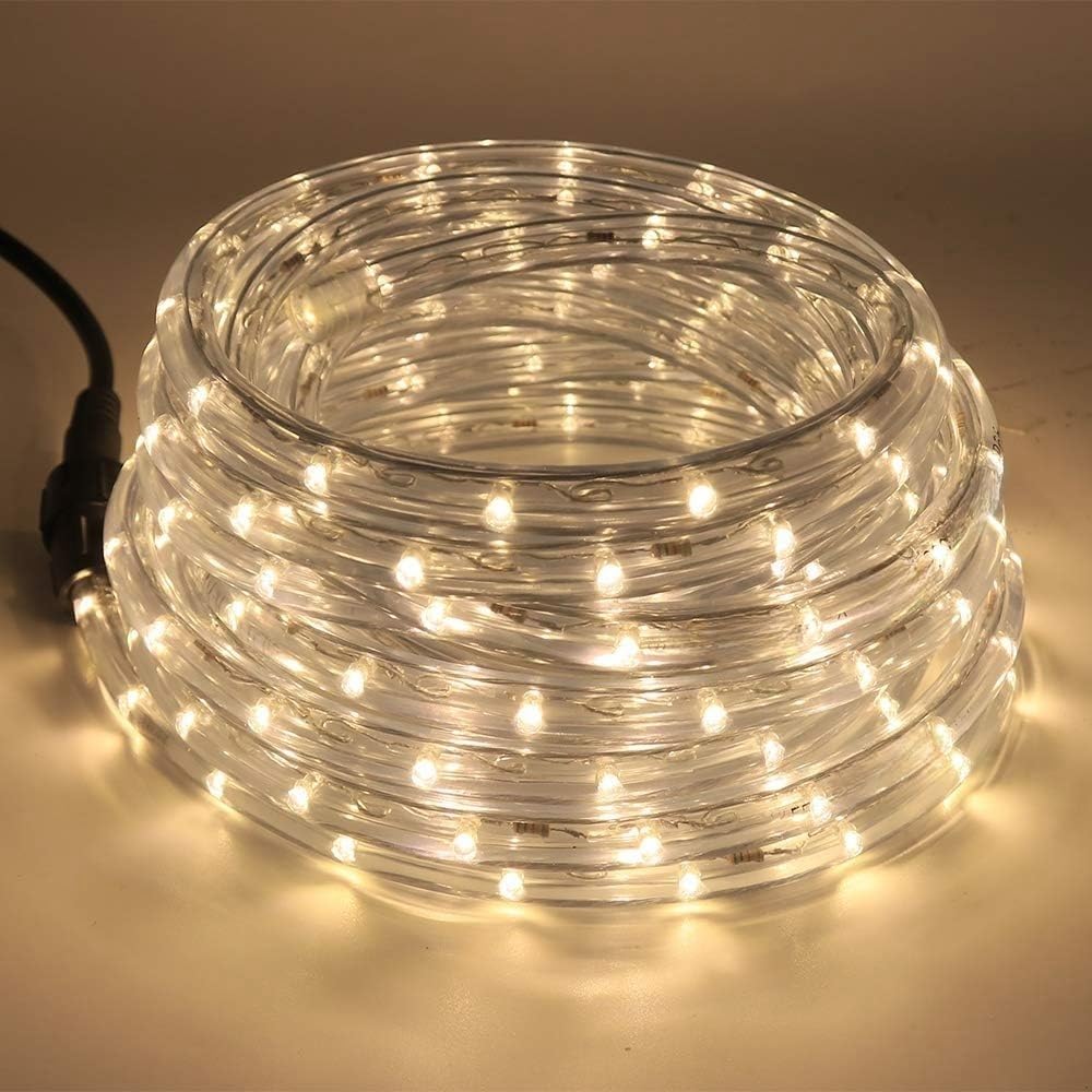 DOSYU Manguera de Luces LED Navideñas 20 m, 400 LED, 8 Modos, Impermeable - 20M 400LED - Blanco cálido