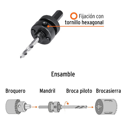 Truper MAND-7/16, Mandril para brocasierras bimetálicas 7/16"