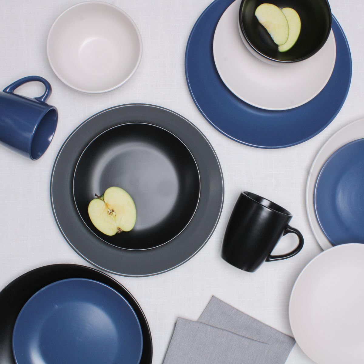 Le Bonne Table by Crown Baccara - Juego de 4 Platos Hondos, Bowls o Cuencos de Cerámica