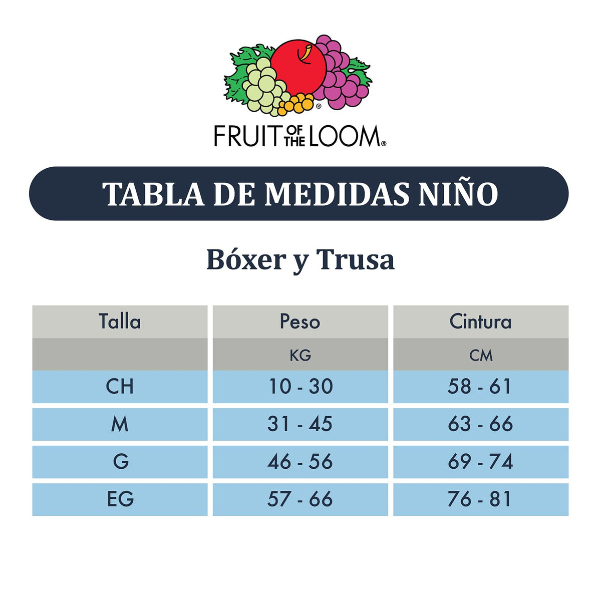 Fruit of The Loom Moderno Ropa Interior Niños