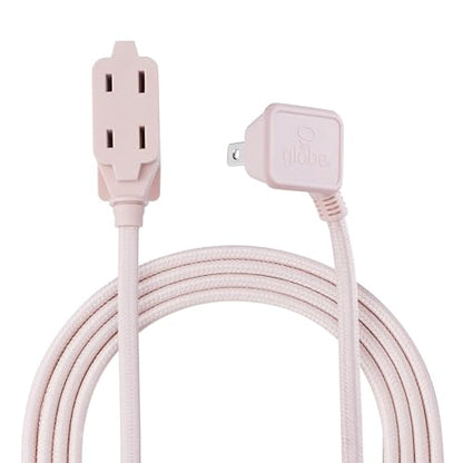 Cable de extensión de tela Globe Electric, serie de diseñador, 2.74 m, Rosado pálido