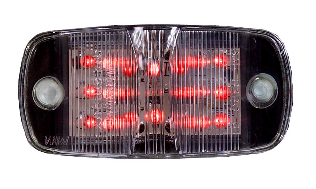 Maxxima - Luz LED de 4 Pulgadas con combinación de Lentes Transparentes, Rojo - Rojo (Red Clear Lens)