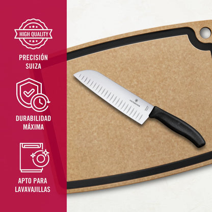 Victorinox Santoku Cuchillo Plata/Negro