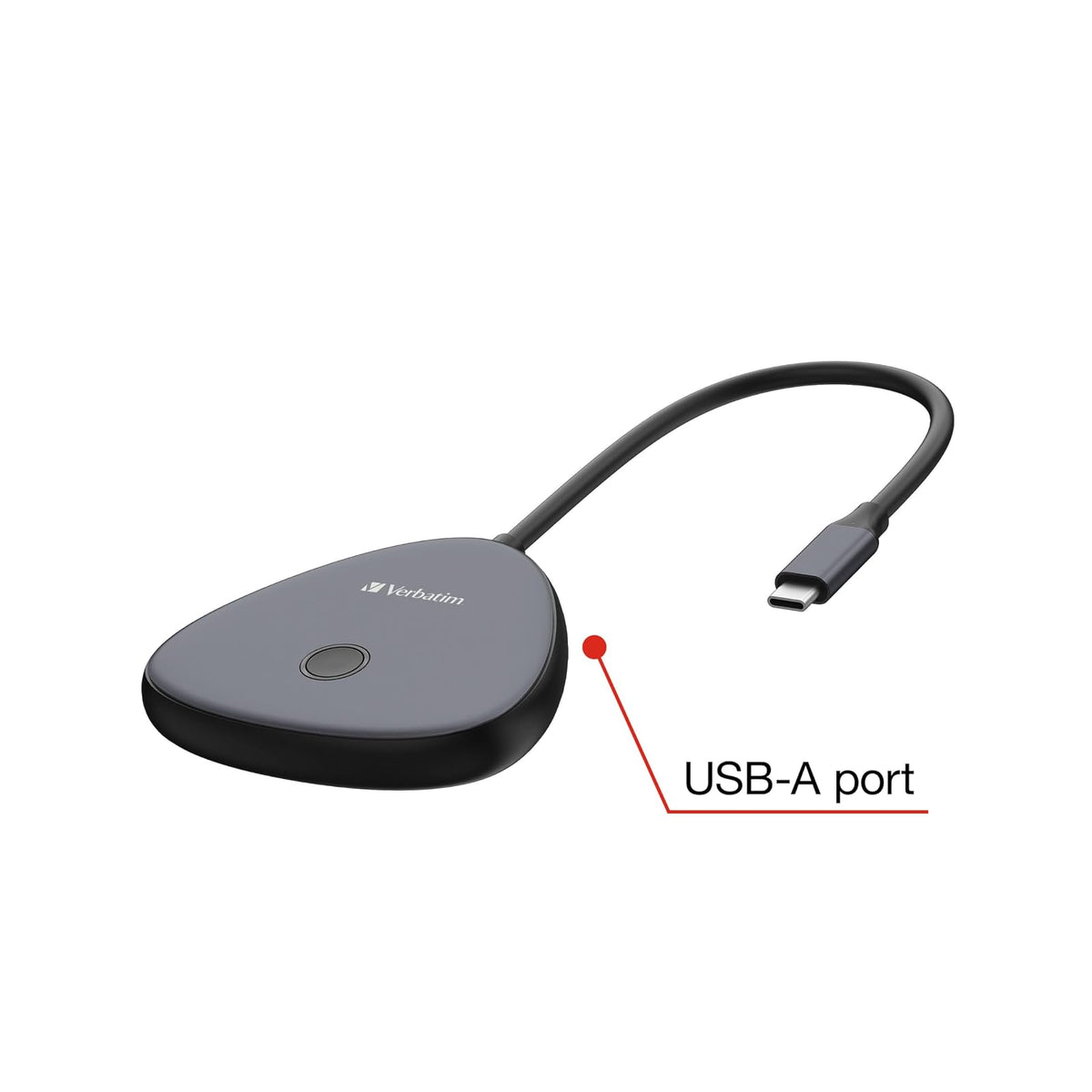 Verbatim Share My Screen Video Extender 4K USB-C Wireless HDMI Transmisor y Receptor Adaptador de visualización con concentrador USB y Lector de Tarjetas