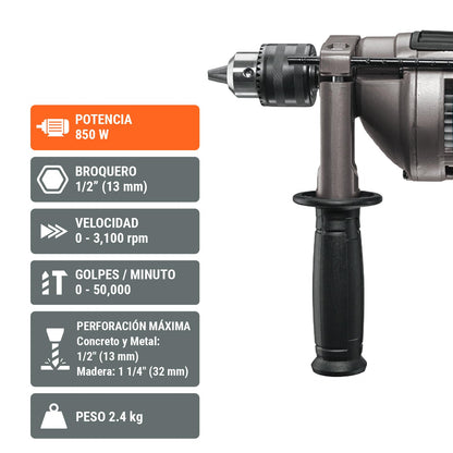 Truper ROTO-1/2A9, Rotomartillo 1/2" 850 W profesional