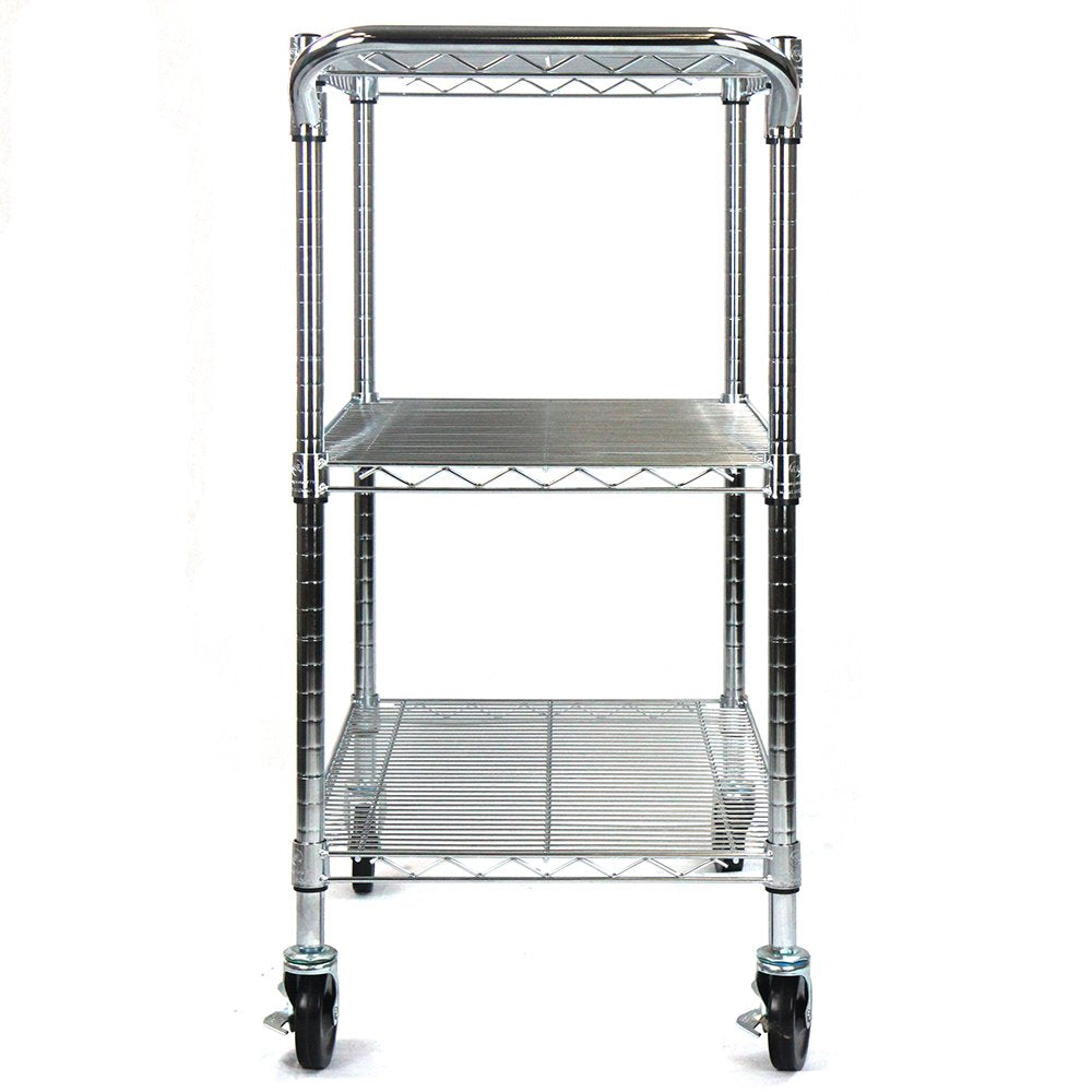Oceanstar AUC1460 3-Tier Heavy Duty All-Purpose Utility Cart, Chrome