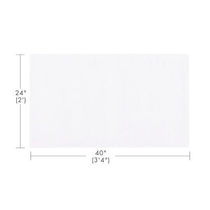MADISON PARK SIGNATURE - Alfombra de baño Antideslizante de Felpa Luxruriosa, Absorbente, de Secado rápido, decoración de baño con diseño de SPA, 24 x 40 Pulgadas, Color Blanco