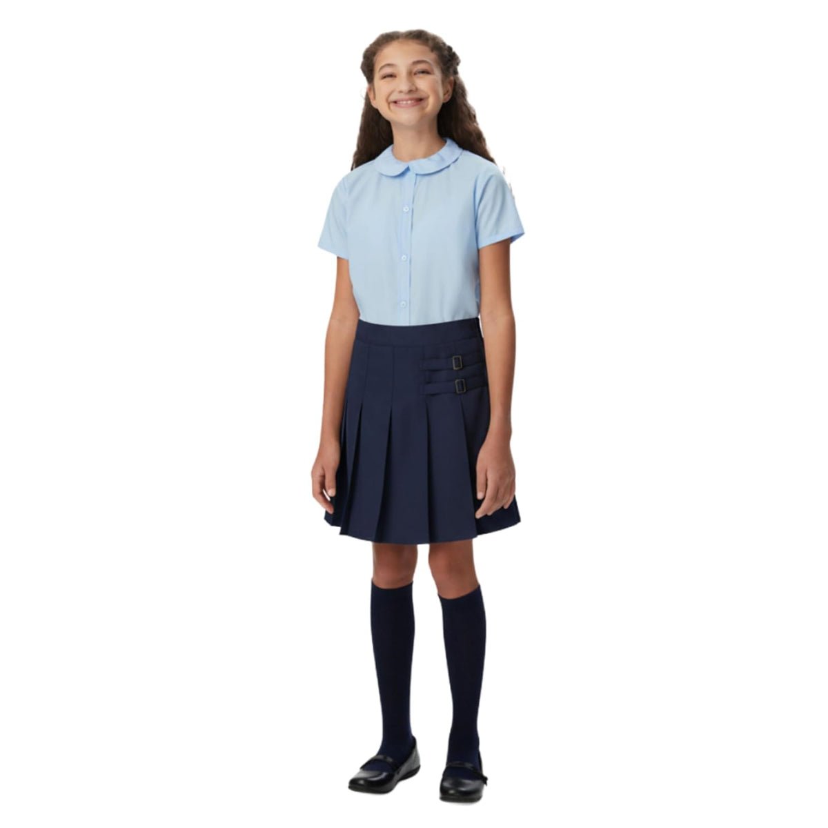 French Toast Falda Pantalón Plisada Escolar para Niña - 3 Años - Azul marino - flor y brillo