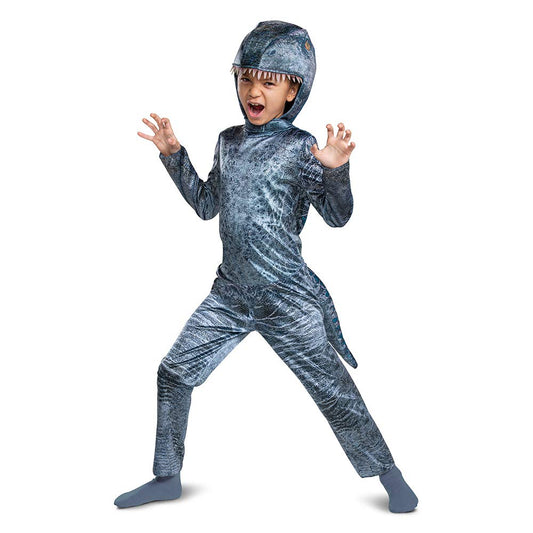 Disfraz Oficial de Blue Velociraptor Infantil, Jurassic World, Talla Infantil Mediana (7-8)