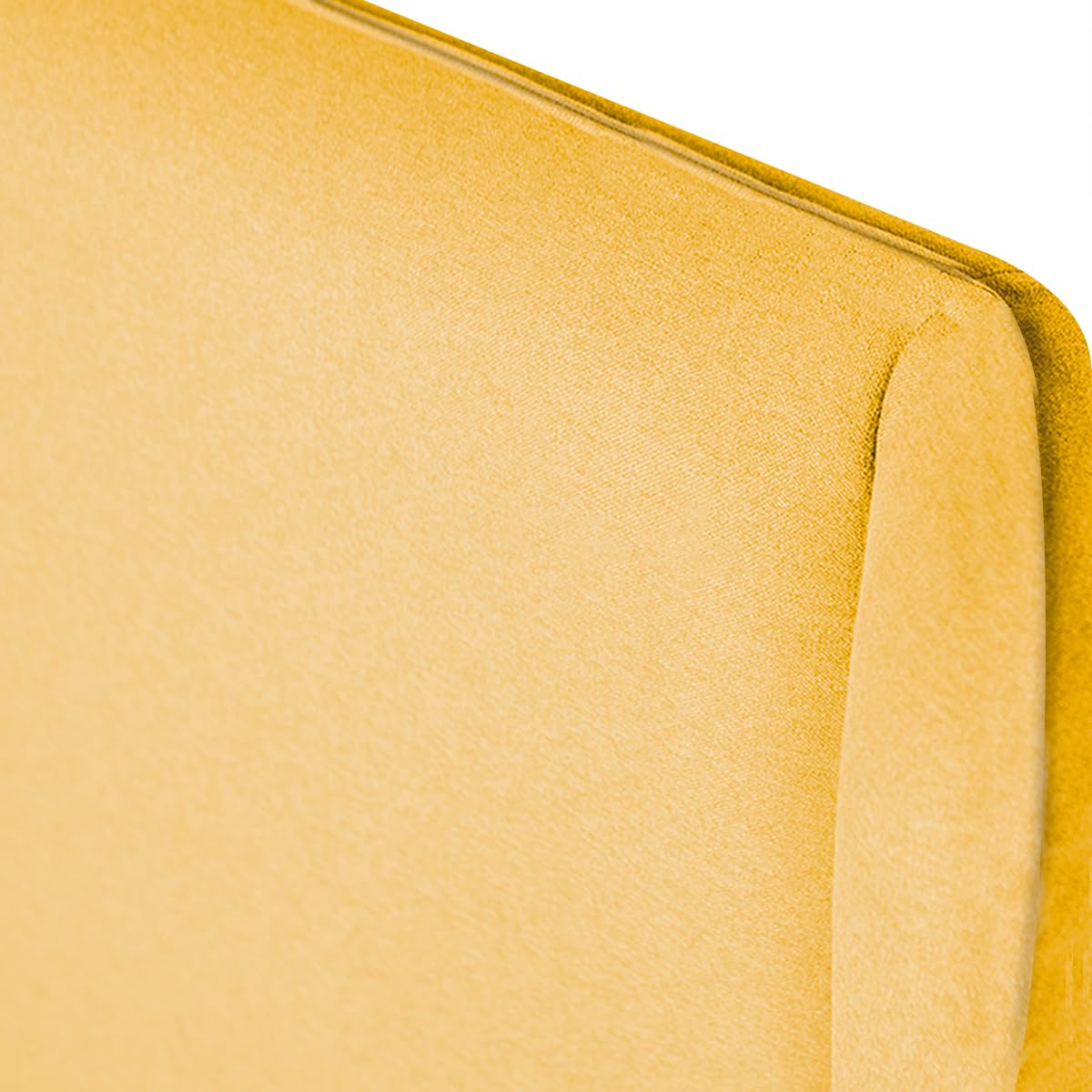 Sochic Cabecera para Cama Matrimonial Tapizada Color Mostaza. Acolchada con Hule Espuma. Estructura de Madera Industrial