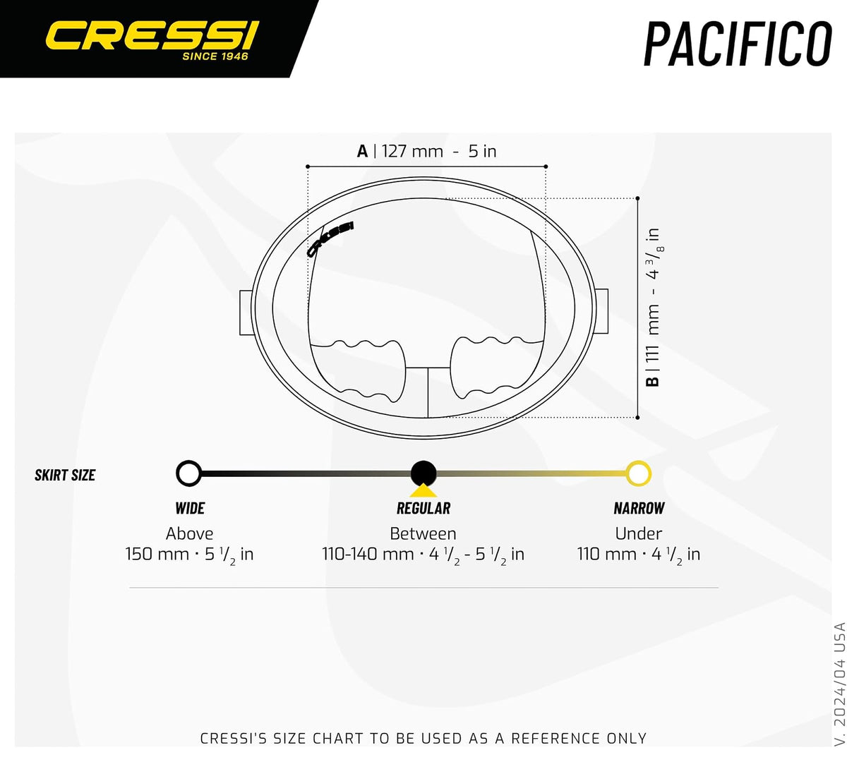 Cressi Pacifico Rubber Mask, Negro