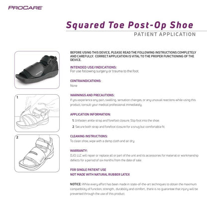 ProCare Squared Toe Post-Op Shoe, Medium (Shoe Size: Men's 7.5 - 9 / Women's 8.5 - 10)