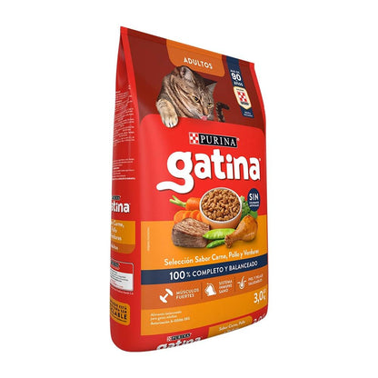 Felix Purina Gatina Adulto Todos los Tamaños Sabor Carne, Pollo y Verduras 3Kg