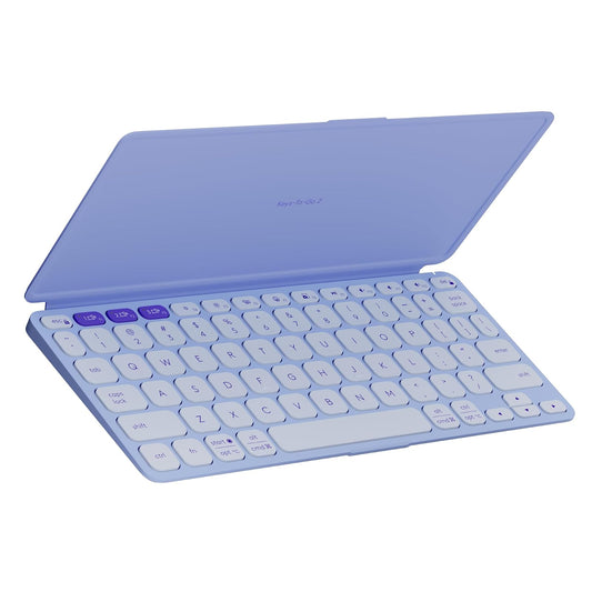 Logitech Keys-to-Go 2 Teclado inalámbrico para iPad con Tapa integrada, Bluetooth, Delgado, estilizado y Compacto para iPad, iPhone, Windows, Android, Linux, Mac, Apple TV, Color - Lila