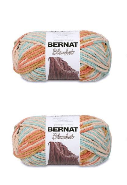 Bernat Blanket Estambre Chenille Súper Voluminoso, Paquete de 2 - Paquete de 2 - Sailor's Delight - Hilo