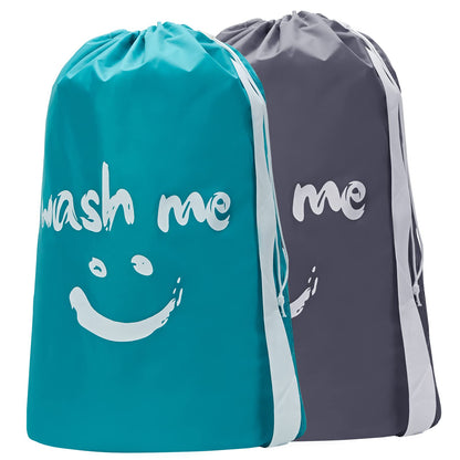 HOMEST - Paquete de 2 bolsas de lavandería de viaje, lavable a máquina, lo suficientemente grande como para contener 4 cargas de lavandería, fácil de colocar en una cesta de lavandería o cesta