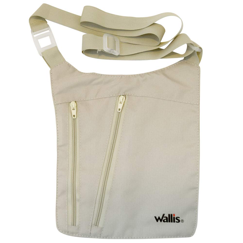 Wallis Cartera de Seguridad, Color Beige, Pequeño