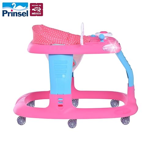 PRINSEL | Andadera y Asiento Acolchonado | Andadera para Bebé | Sonic Girl | Rosa | De 6 a 18 meses, Soporta Hasta 18 kg | Artículos para Bebés