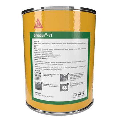 Sika - Adhesivo Epóxico para Construcciones y Anclajes - Sikadur 31 - Unión Rígida de Elementos - Anclaje de Pernos y Soportes - Relleno y Restauración de Bordes - Unidad de 1 Kg Componente A y B