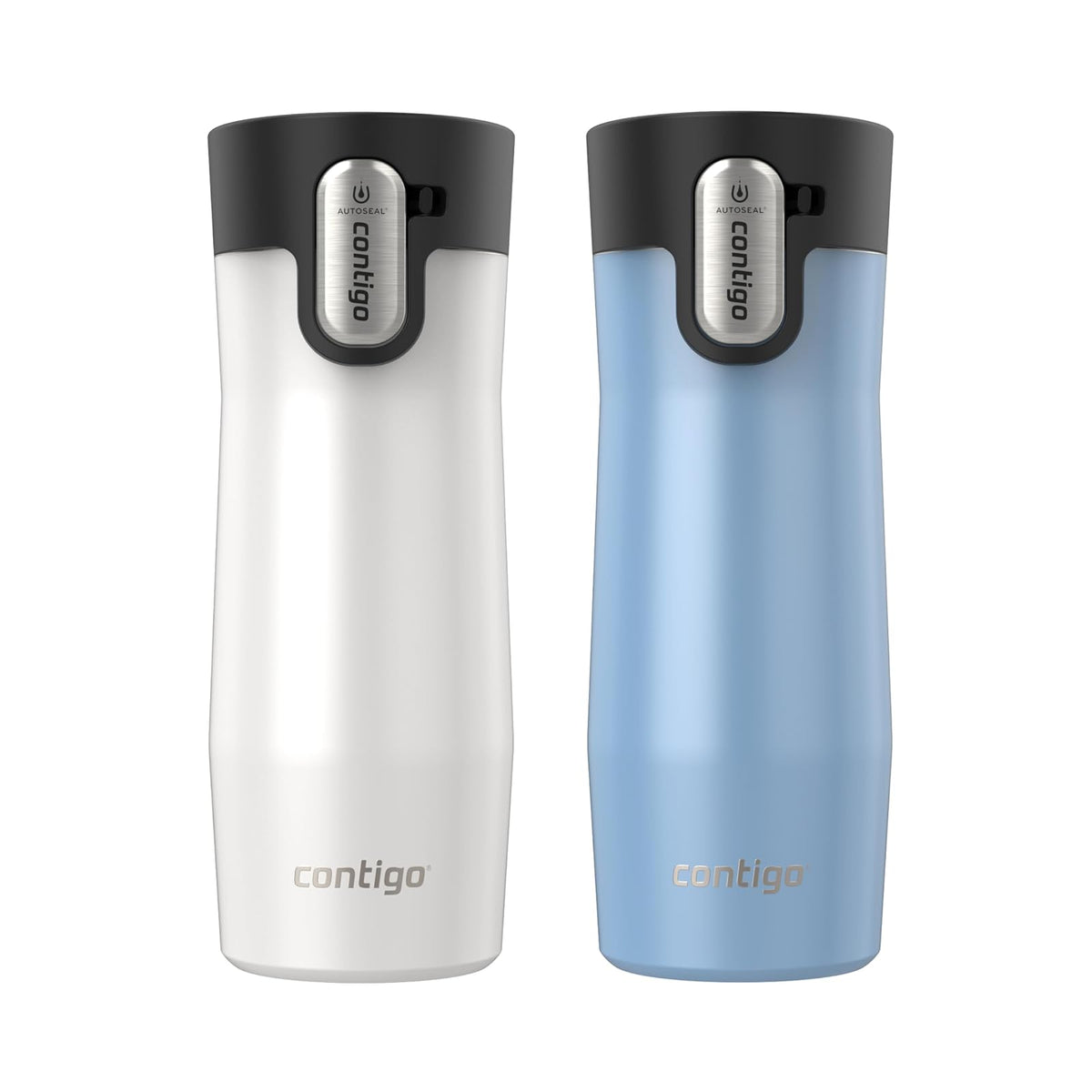Contigo Vaso Térmico West Loop, Acero Inoxidable, Antiderrames - Perla esmerilada de sal; perla esmerilada glaciar - 16oz (2-Pack) - West Loop 3.0