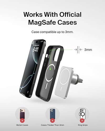 Belkin WIC002btGR Montaje de Ventilación de Automóvil Pro MagSafe, Negro