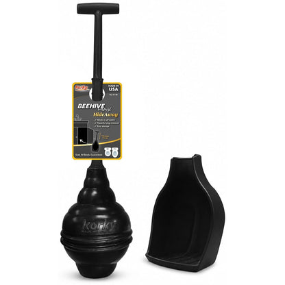 Korky Hideaway Émbolo de Inodoro Resistente Negro con Soporte