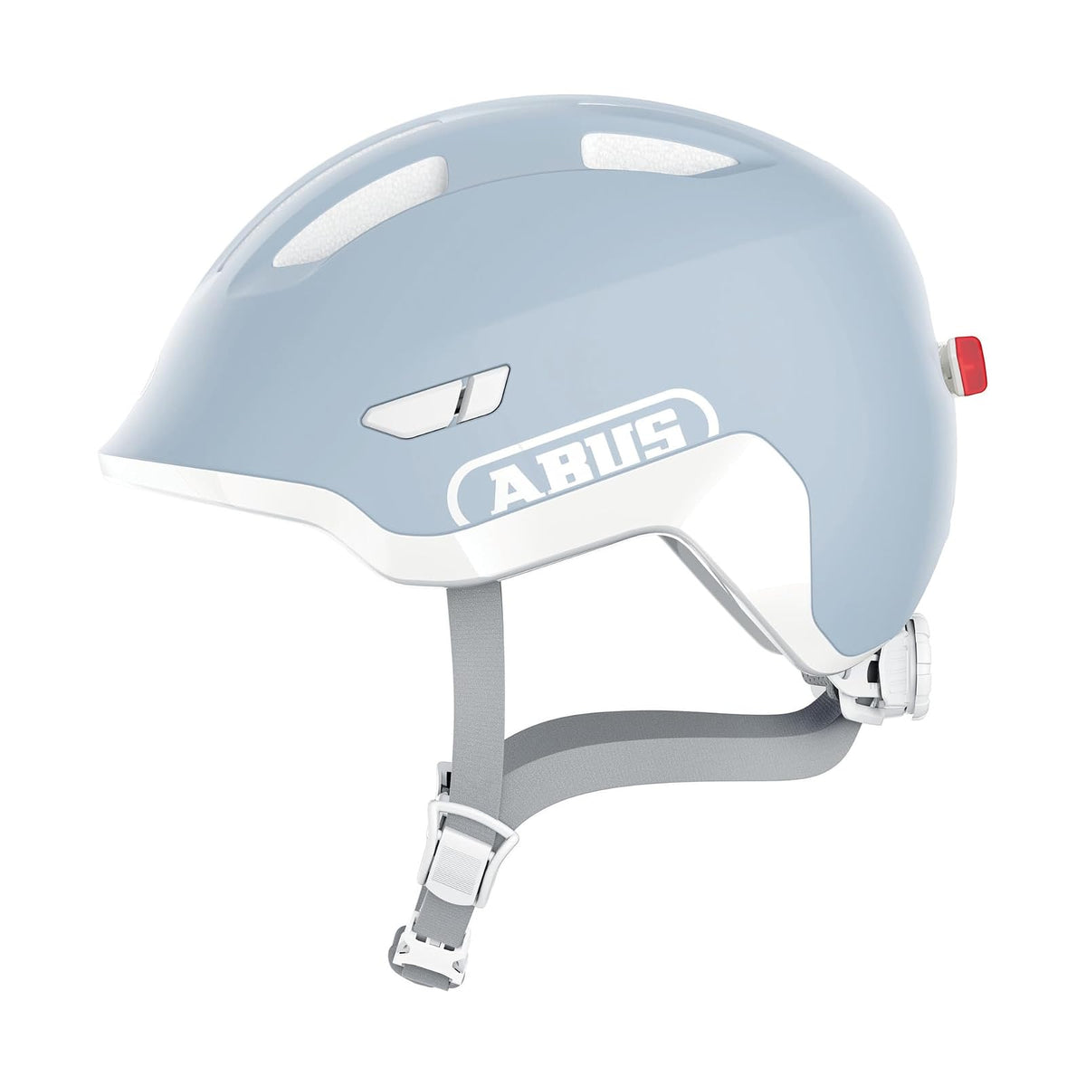 ABUS Kinderhelm Smiley 3.0 Ace LED - Fahrradhelm mit Licht - Pure Aqua - M (50-55 cm​)