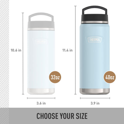 THERMOS ICON SERIES - Botella de agua con tapa de rosca - 40 onzas, glaciar, botella de agua aislada al aspiradora de acero inoxidable con tapa