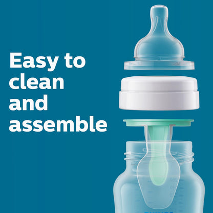Philips Avent Biberón Anti-colic AirFree™ Clínicamente Comprobado 9 oz Rosa | Menos aire durante la alimentación | Ayuda a reducir cólicos y malestares | AirFree™ | Flujo 2 - Lento | 4 pz | SCY703/14