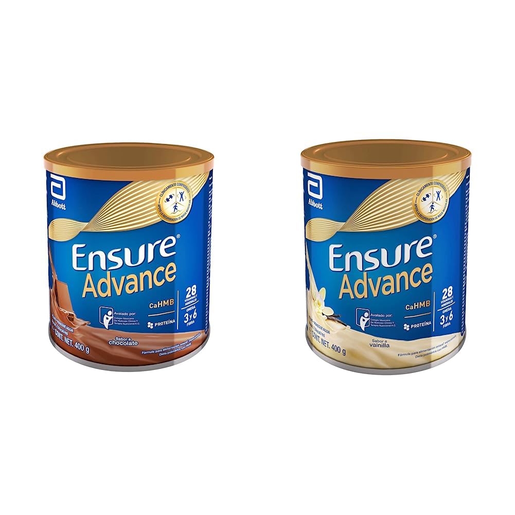 Ensure Advance Polvo Sabor Chocolate 400 g + Advance Vainilla en Polvo 400g, Alimentación Especializada