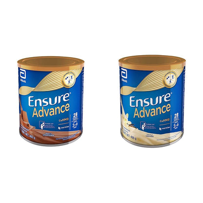 Ensure Advance Polvo Sabor Chocolate 400 g + Advance Vainilla en Polvo 400g, Alimentación Especializada
