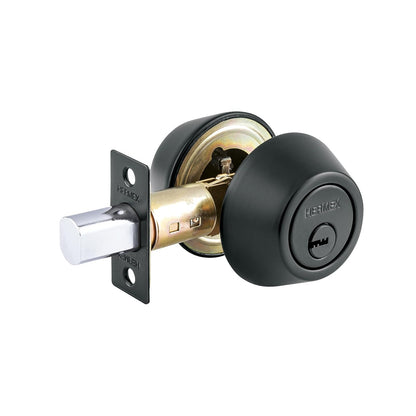 Hermex CERO-12 Cerrojo Llave-Llave Cilindro de Latón - Negro mate