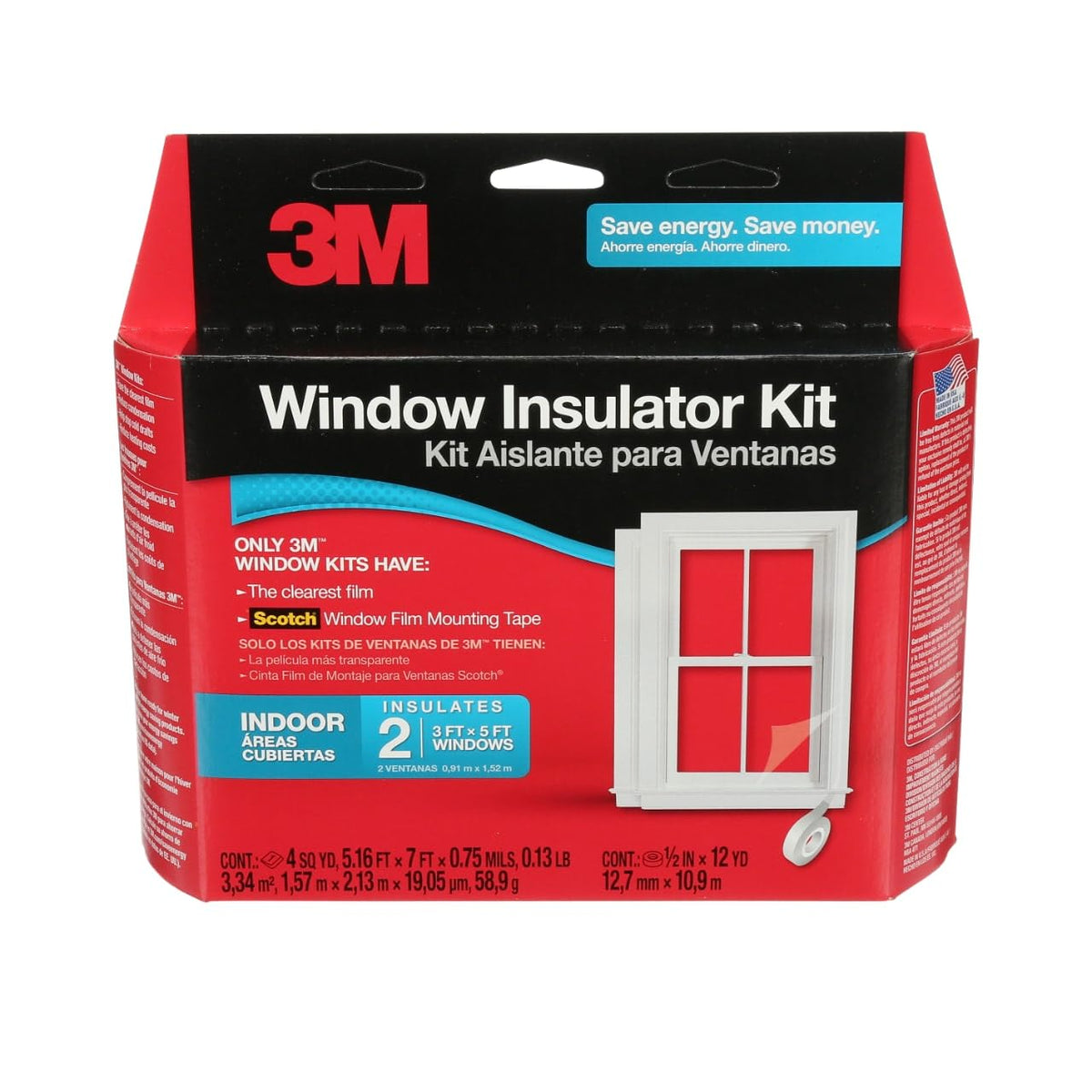 3 m en interior ventana aislante Kit, 5 ventanas, Interiores - 2 ventanas - 2-Windows