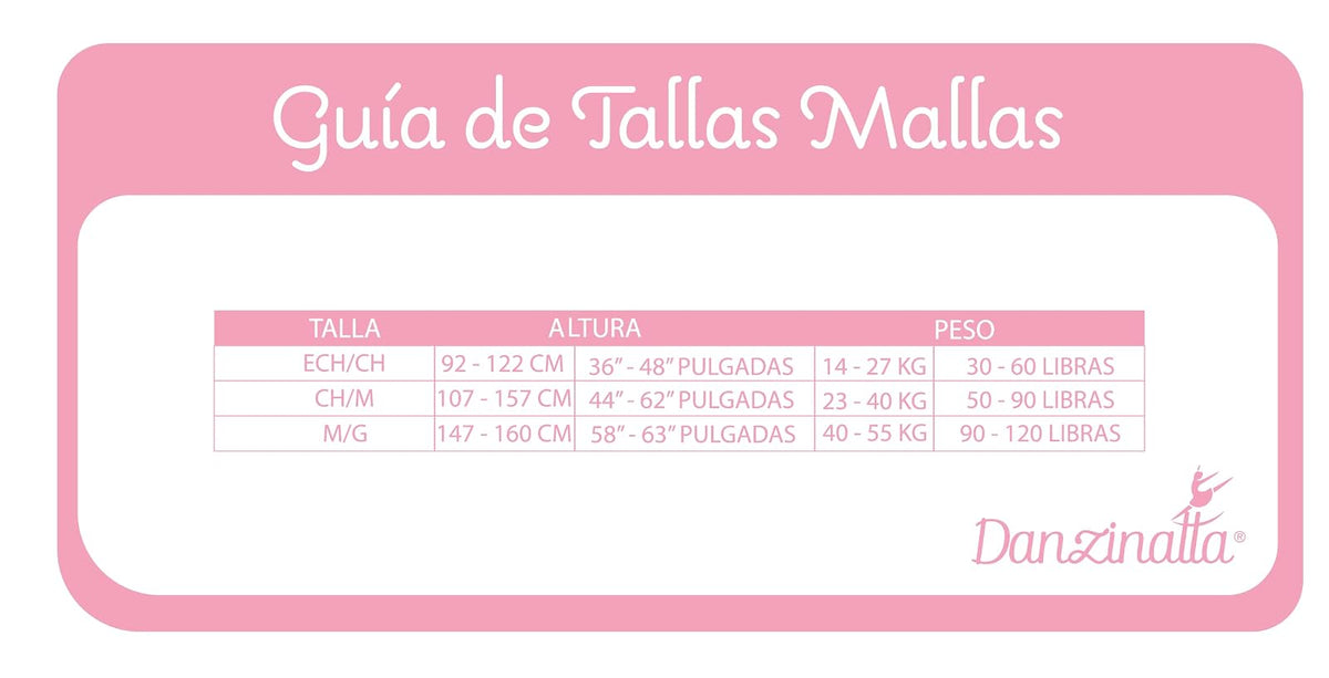 DANZINATTA Mallas con Pie de ballet para Niña