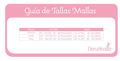 DANZINATTA Mallas con Pie de ballet para Niña