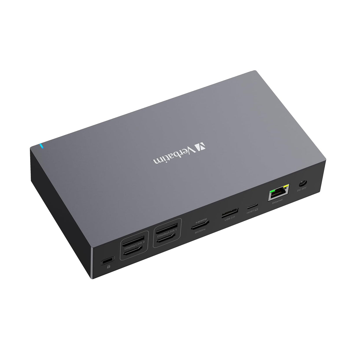Verbatim USB-C Pro Docking Station 17 en 1 Hub Multiport Adaptador a HDMI 4K y 8K, USB-A y USB-C, PD 100W, AUX, Lector de Tarjetas para Mac/Windows Laptop y Co