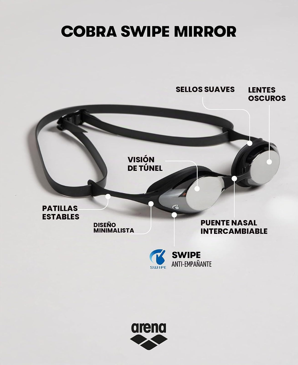 Arena Cobra Mirror and Non-Mirror Swim Goggles for Men and Women